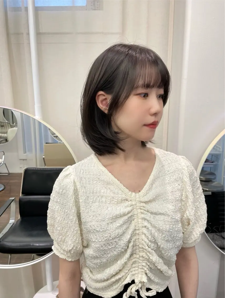 ミディアム ボブレイヤー ボブ レイヤーカット カット ヘアカラー トリートメント レイヤーカット🎀 kanaのヘアスタイル