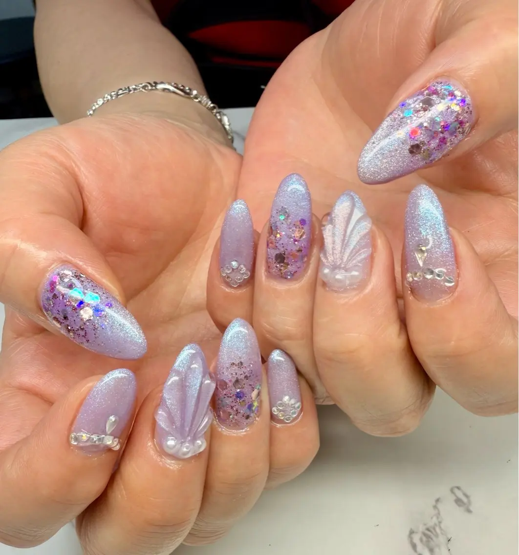 ネイル アートネイル チークネイル フレンチネイル 氷ネイル・うるうるネイル キラキラネイル Mai’s nailのネイルデザイン
