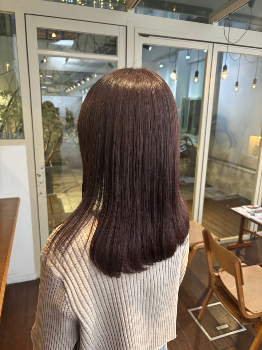 ロング カラー カット ヘアカラー くいた あやなのヘアスタイル