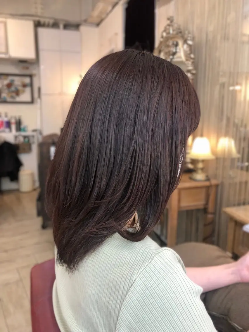 セミロング トリートメント 酸熱トリートメント ❤︎大人シック ベージュrihoのヘアスタイル