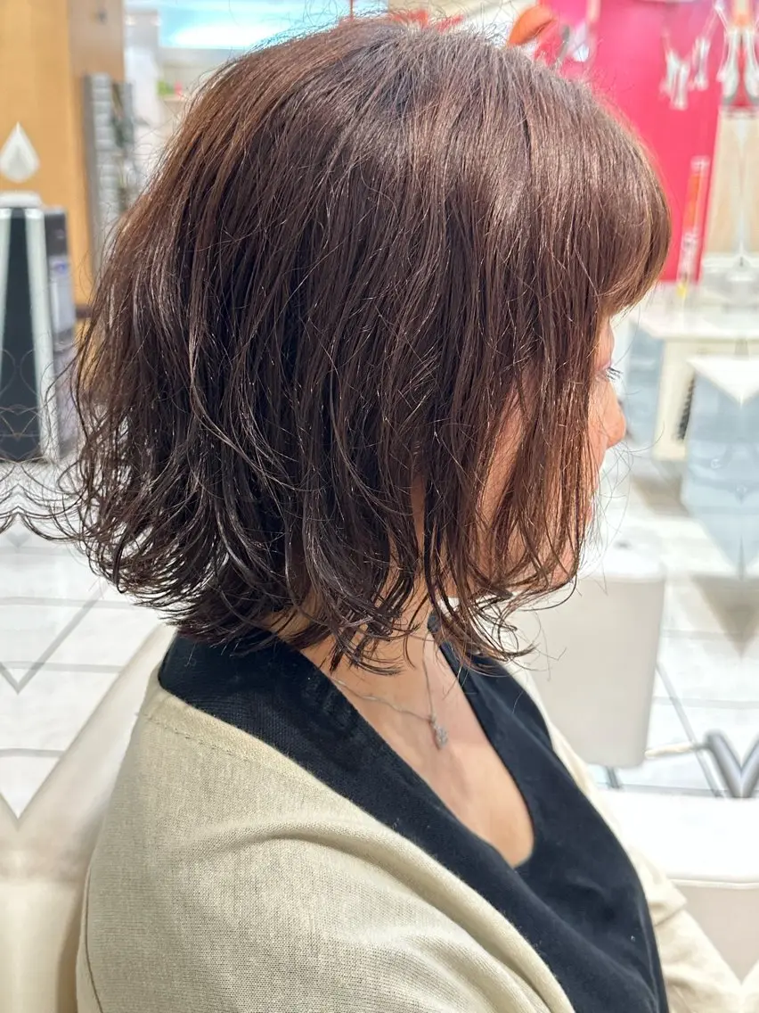 ショート 前下がりボブ ボブ くせ毛 齊藤あみな 大岡山🍒❤のヘアスタイル
