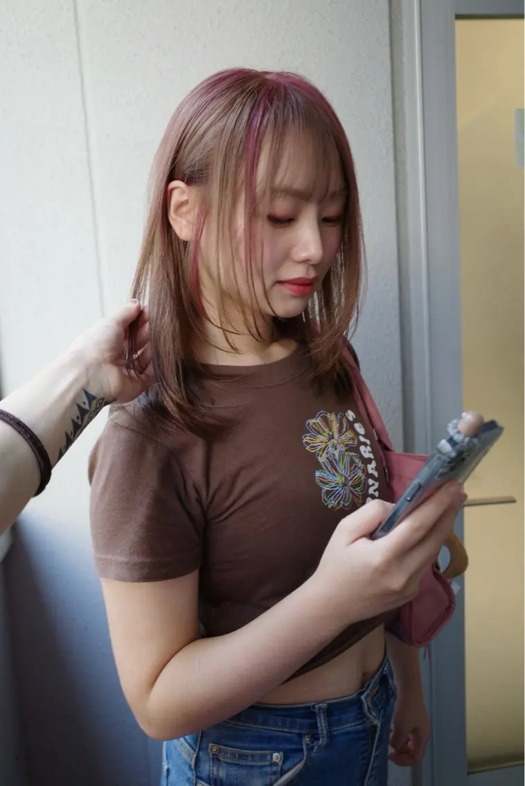 ミディアム カラー ヘアカラー トリートメント ブリーチ🧚 ボブ✍️レイヤーのヘアスタイル