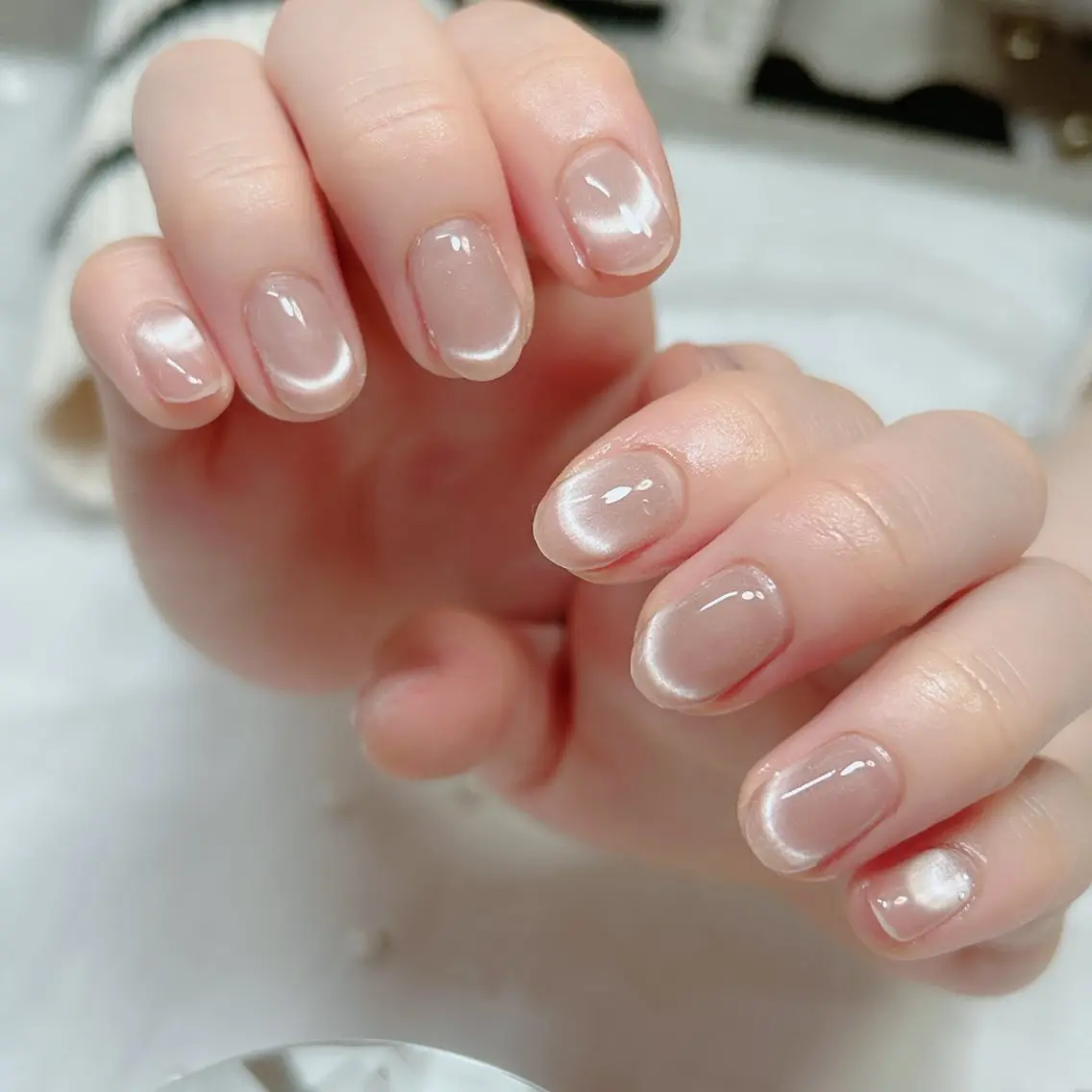 ネイル ジェルネイル グラデーション キラキラネイル 韓国ネイル ラメ(グリッター) ハンドネイル Cute Tips nailのネイルデザイン