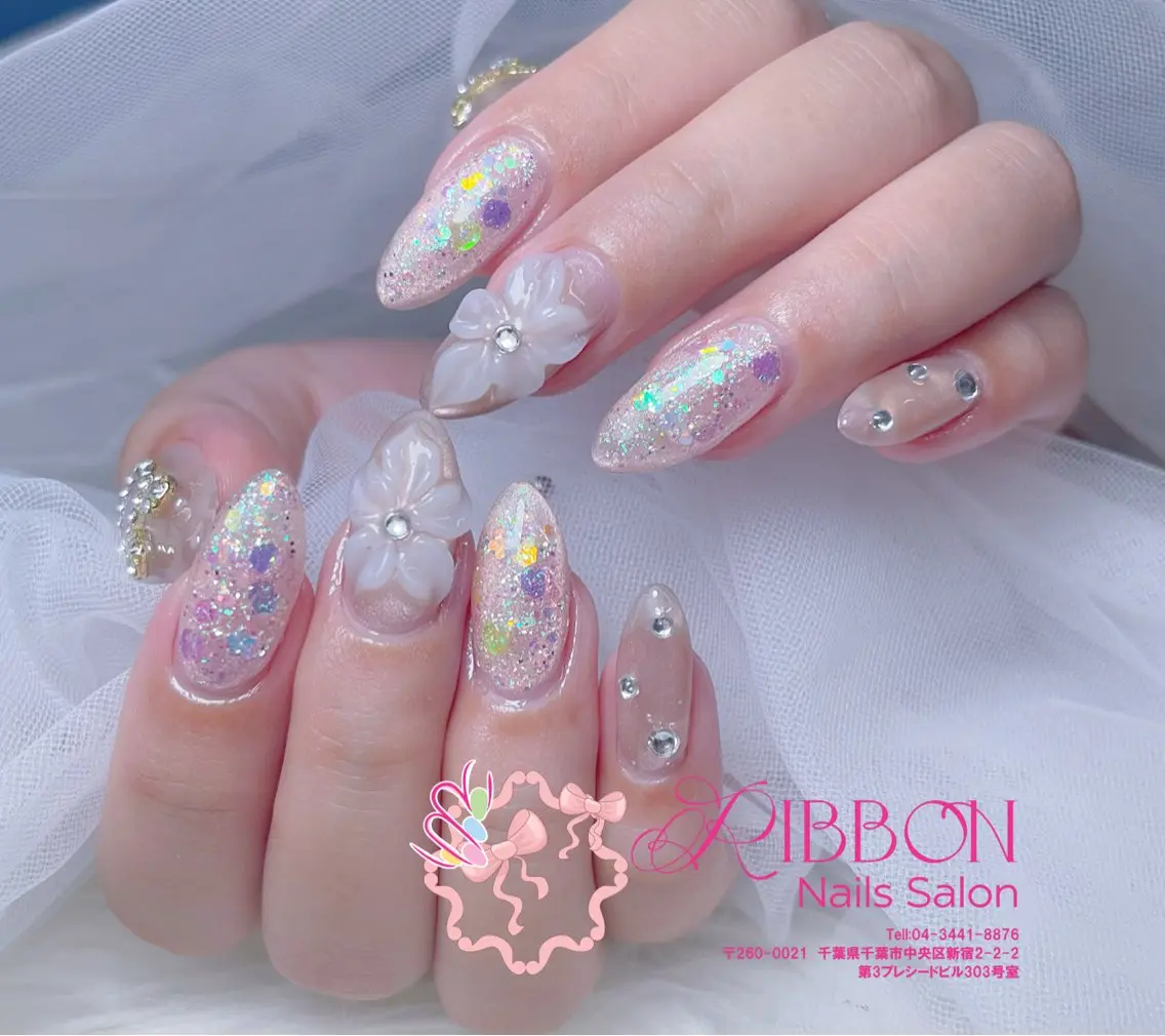 ネイル フットネイル フレンチネイル ジェルネイル マグネットネイル 持ち込み ハンドネイル Ribbonnail salonのネイルデザイン