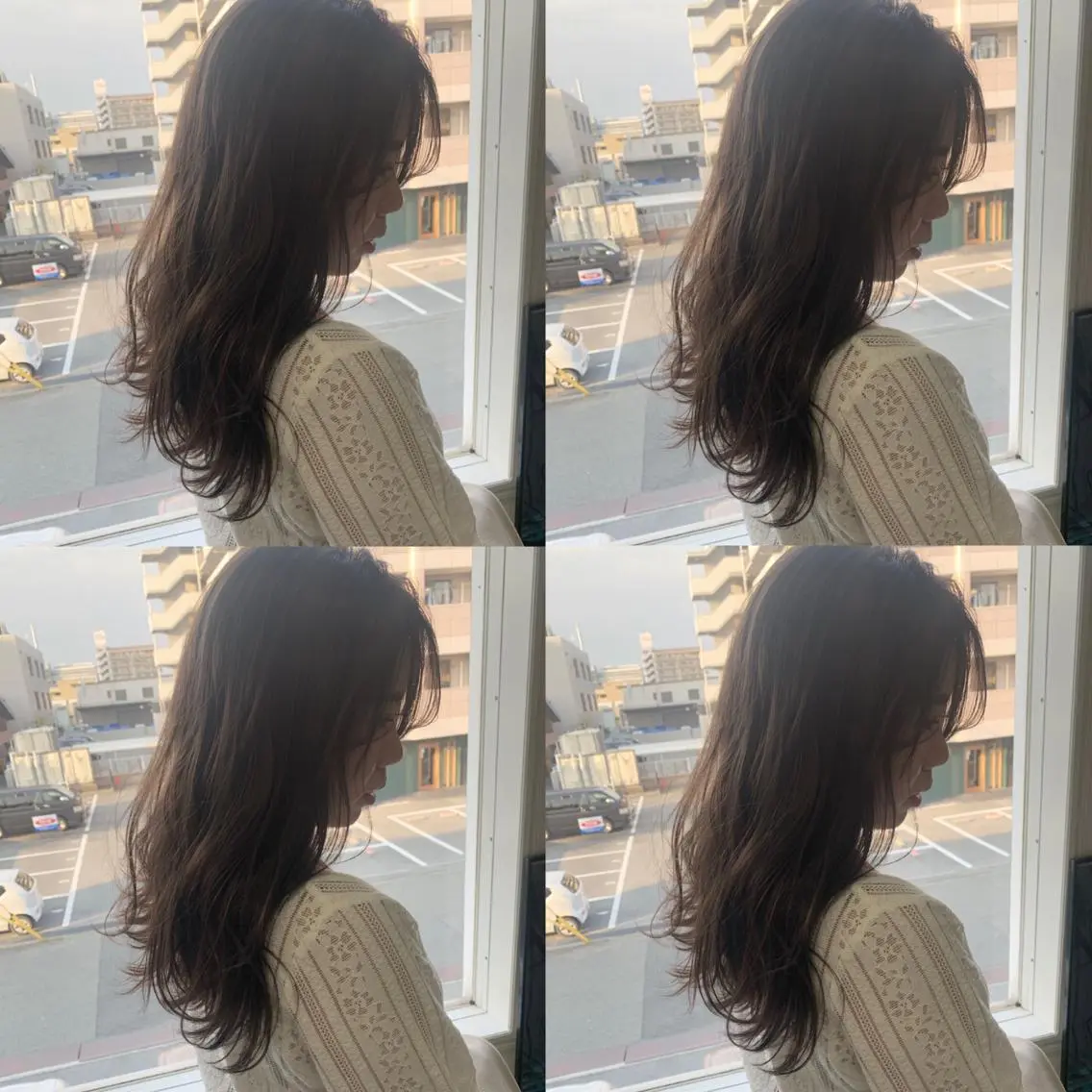 ロング カラー グレージュ ヘアカラー 袴田 伊代のヘアスタイル