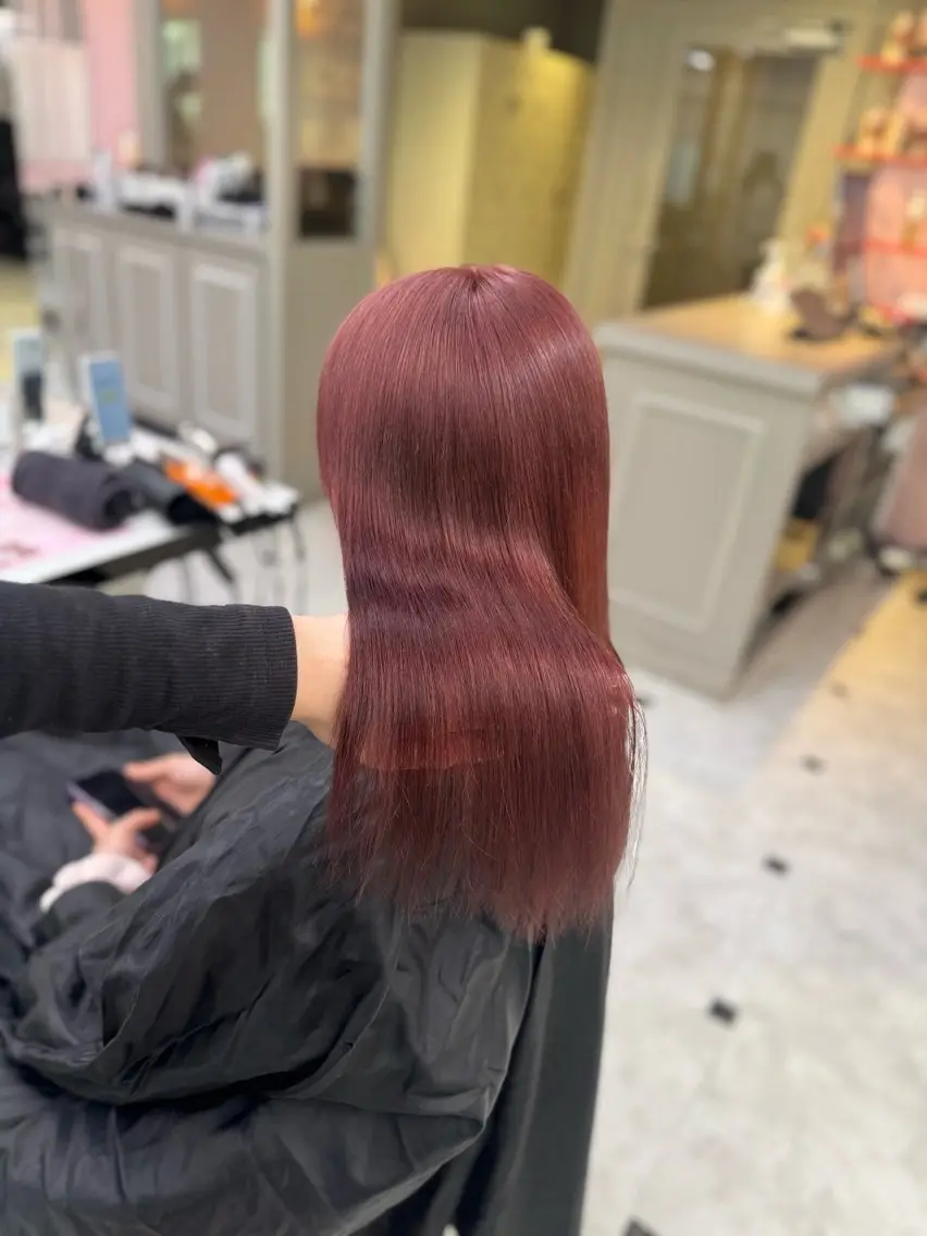 ロング ヘアカラー トリートメント ヘッドスパ ヘアセット ♥️韓国風透明感 暖色misa♥️のヘアスタイル