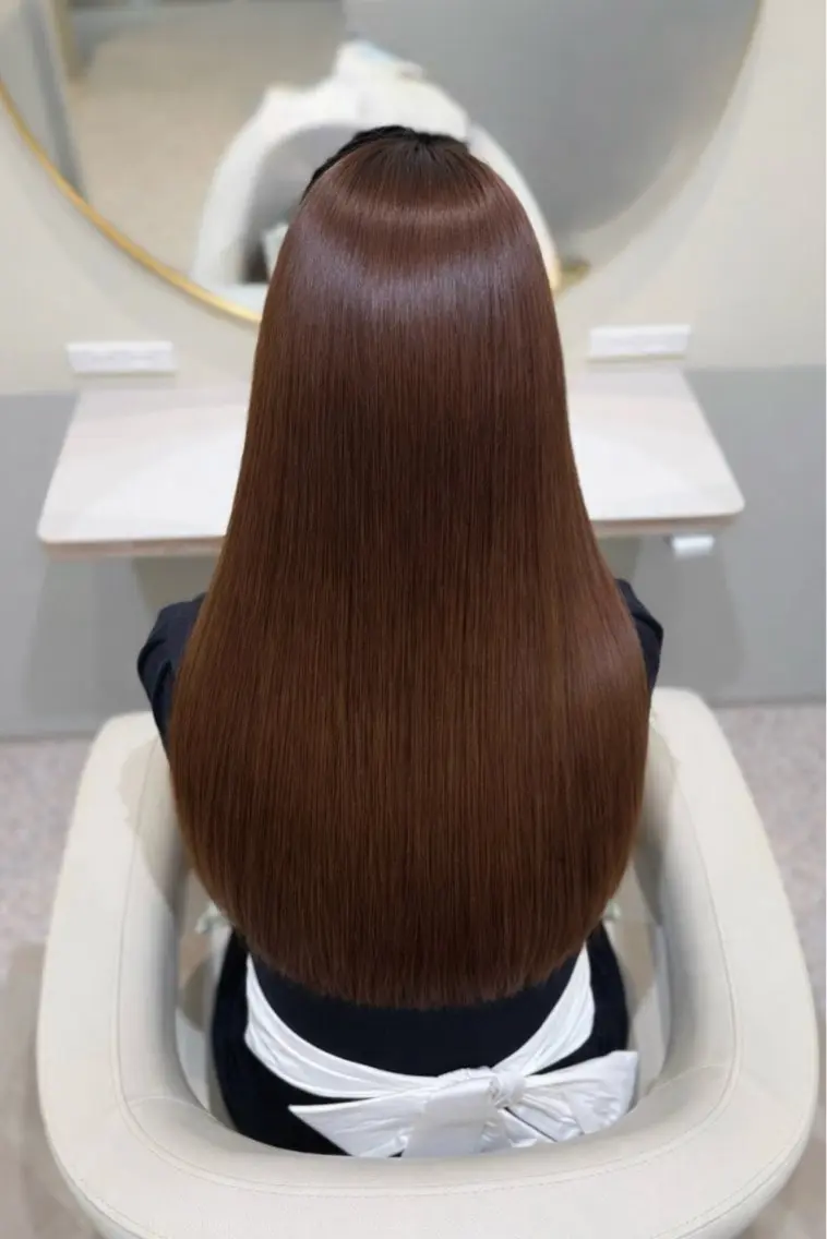 ロング カラー トリートメント ichica🤍 暗艶カラー/縮毛矯正のヘアスタイル