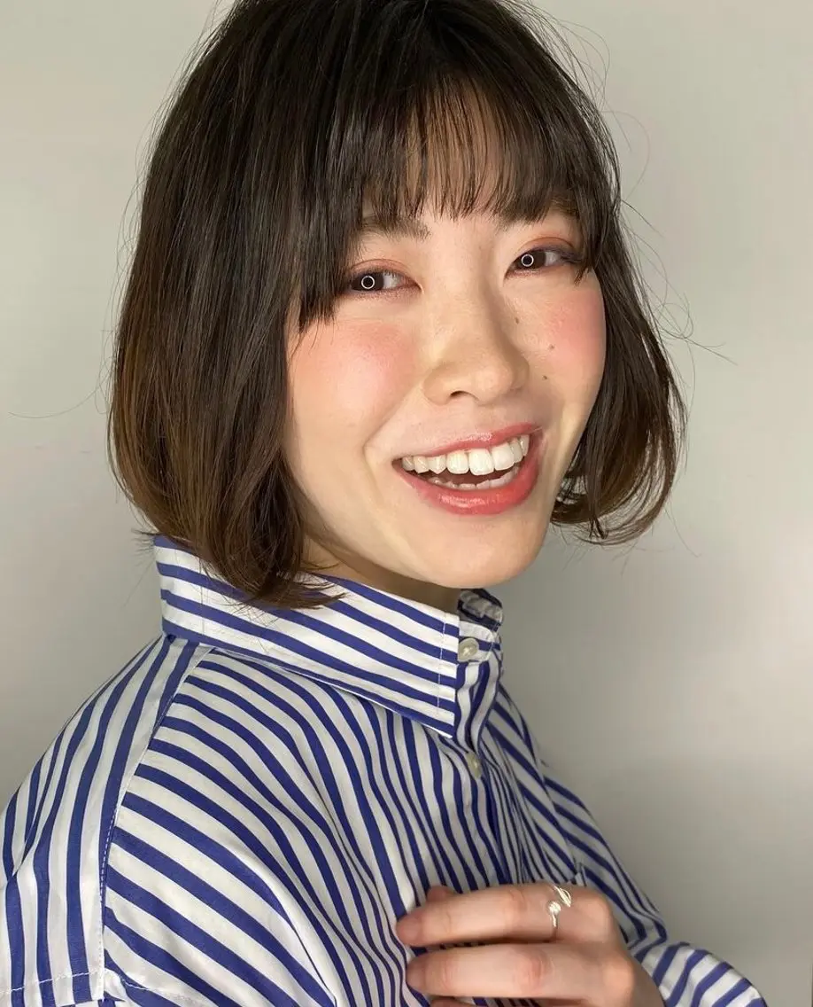 カラー パーマ ボブ 似合わせ✨透明感🫧 佐藤優斗のヘアスタイル