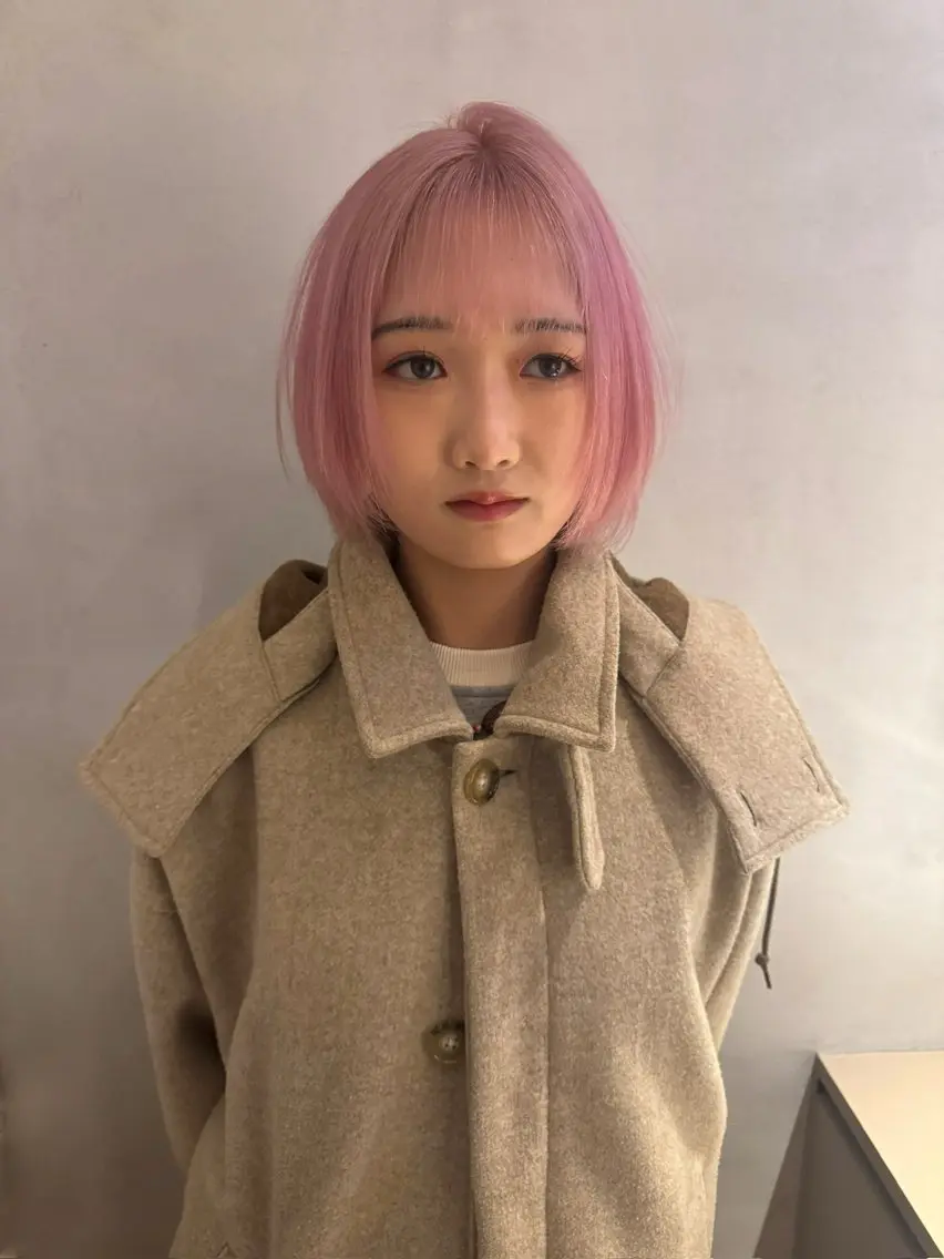 ミディアム カラー ブリーチ ケアブリーチ ハイトーンカラー ピンクカラー 韓国風ヘア カット ヘアカラー トリートメント 🩷ハイトーン透明感 レイヤー🩷ユリカのヘアスタイル