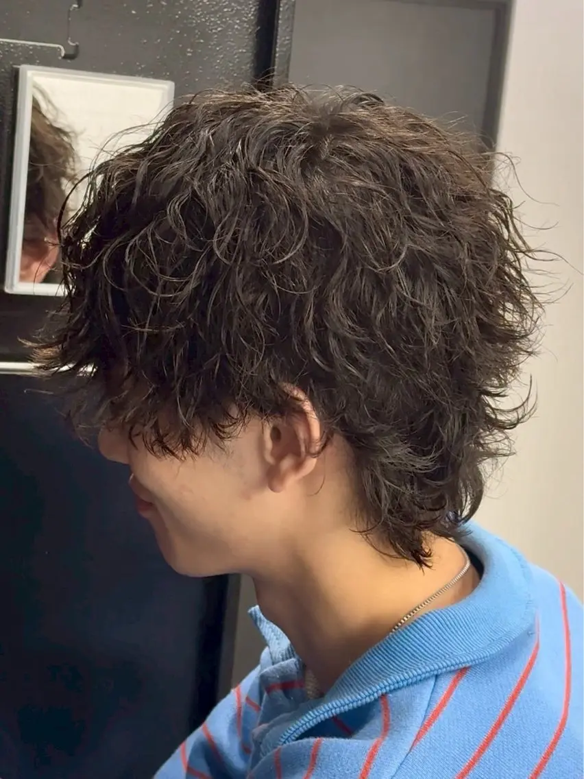 パーマ メンズ メンズパーマ 波巻きパーマ 【OVARL】武田 まなみのヘアスタイル