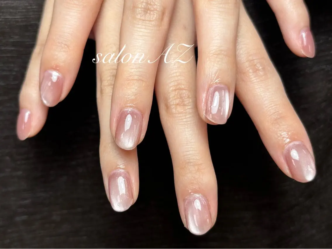 ネイル アートネイル 長さ出し フットネイル フレンチネイル ジェルネイル salon AZ NANAのネイルデザイン