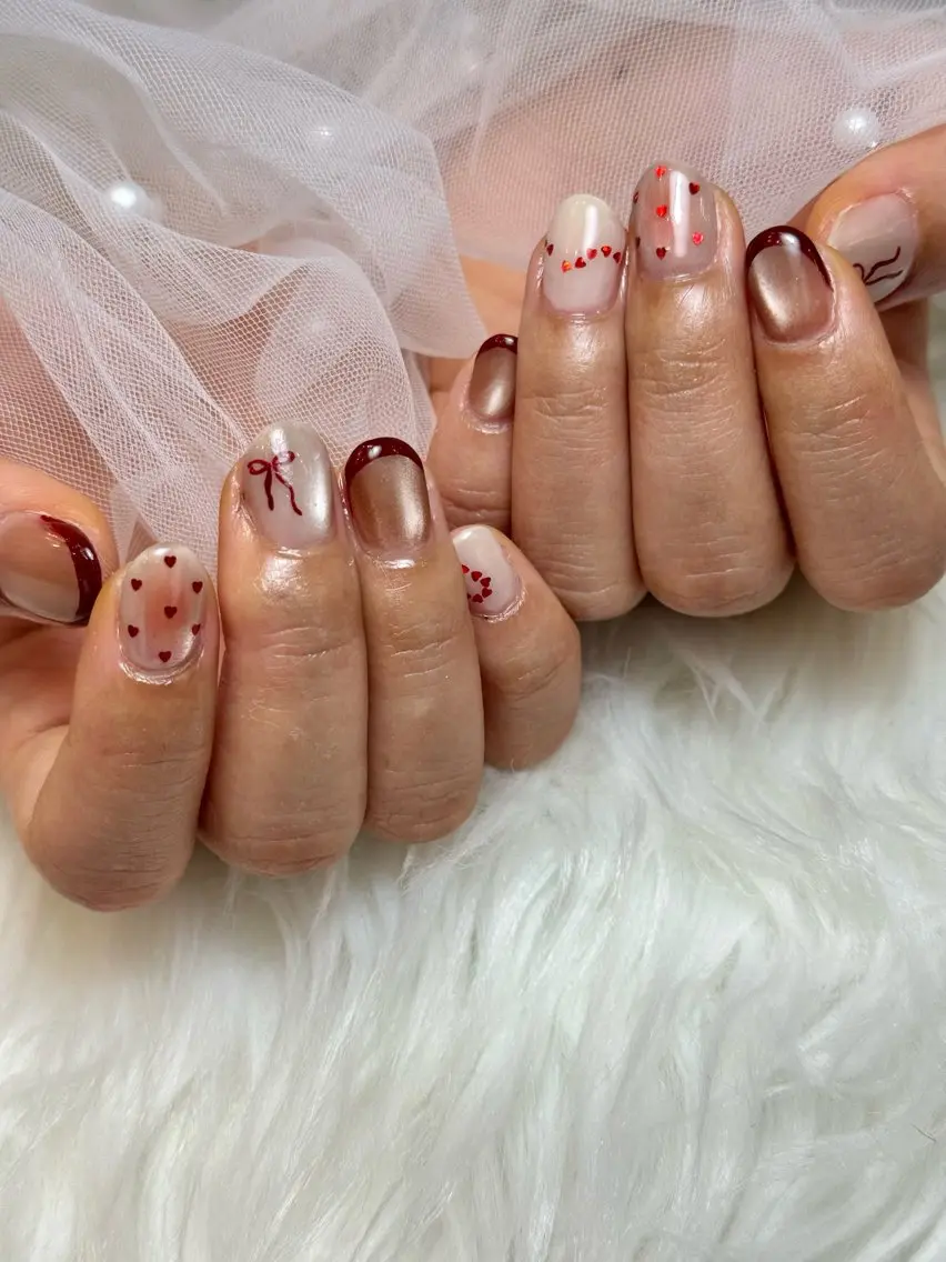 ネイル アートネイル ハート ハンドネイル nail room 5890  noaのネイルデザイン