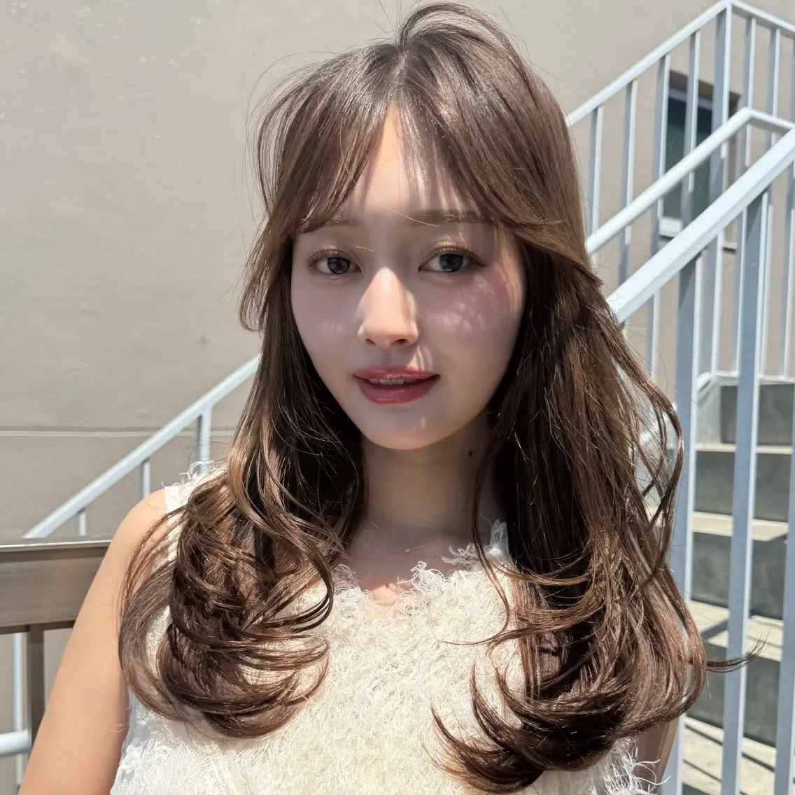 セミロング レイヤーカット カット ヘアカラー 透明感🍨レイヤー ヘアセット/miyuのヘアスタイル