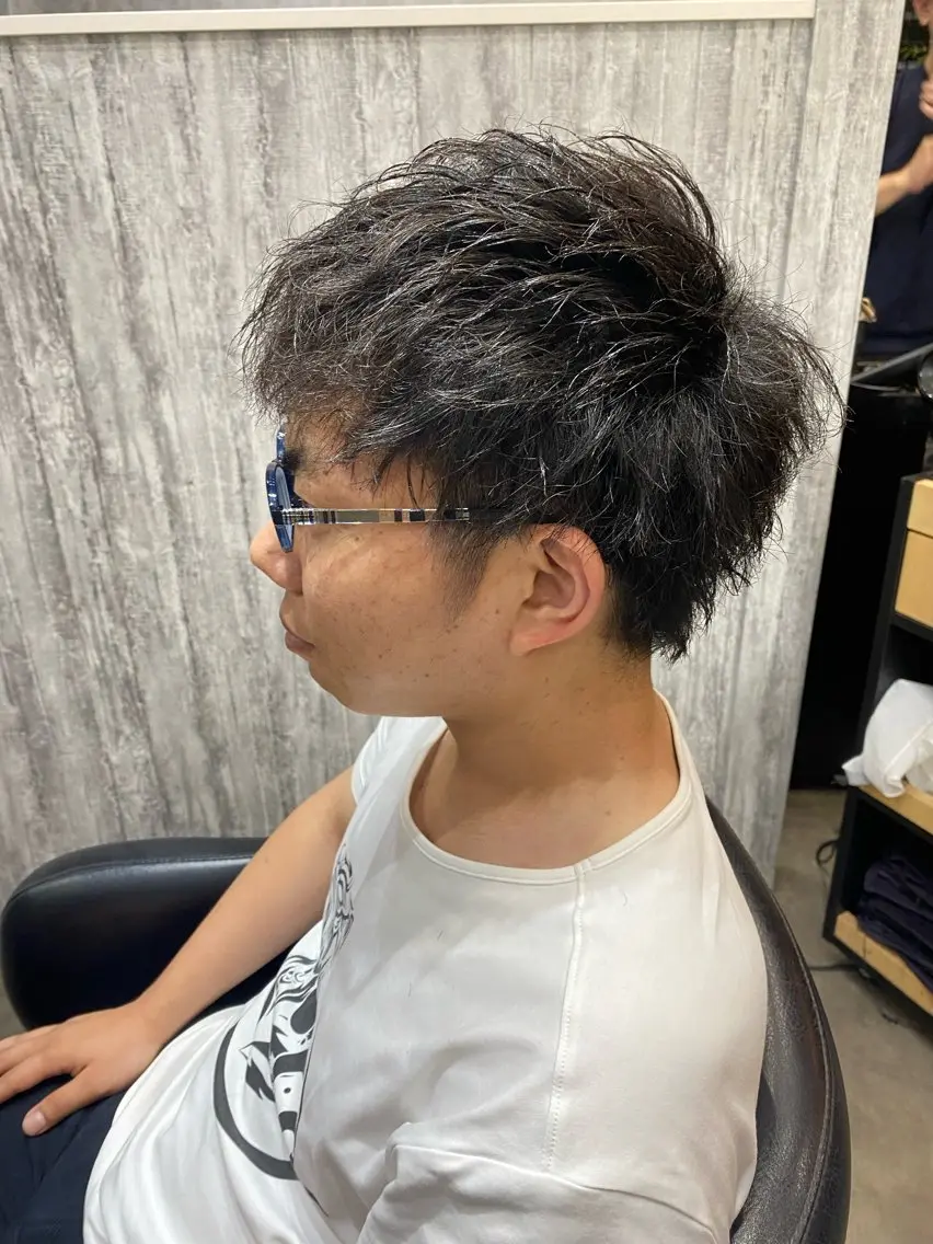 ショート メンズ メンズパーマ 刈り上げ カット 福澤玲央/博多/千代 /メンズカットのヘアスタイル