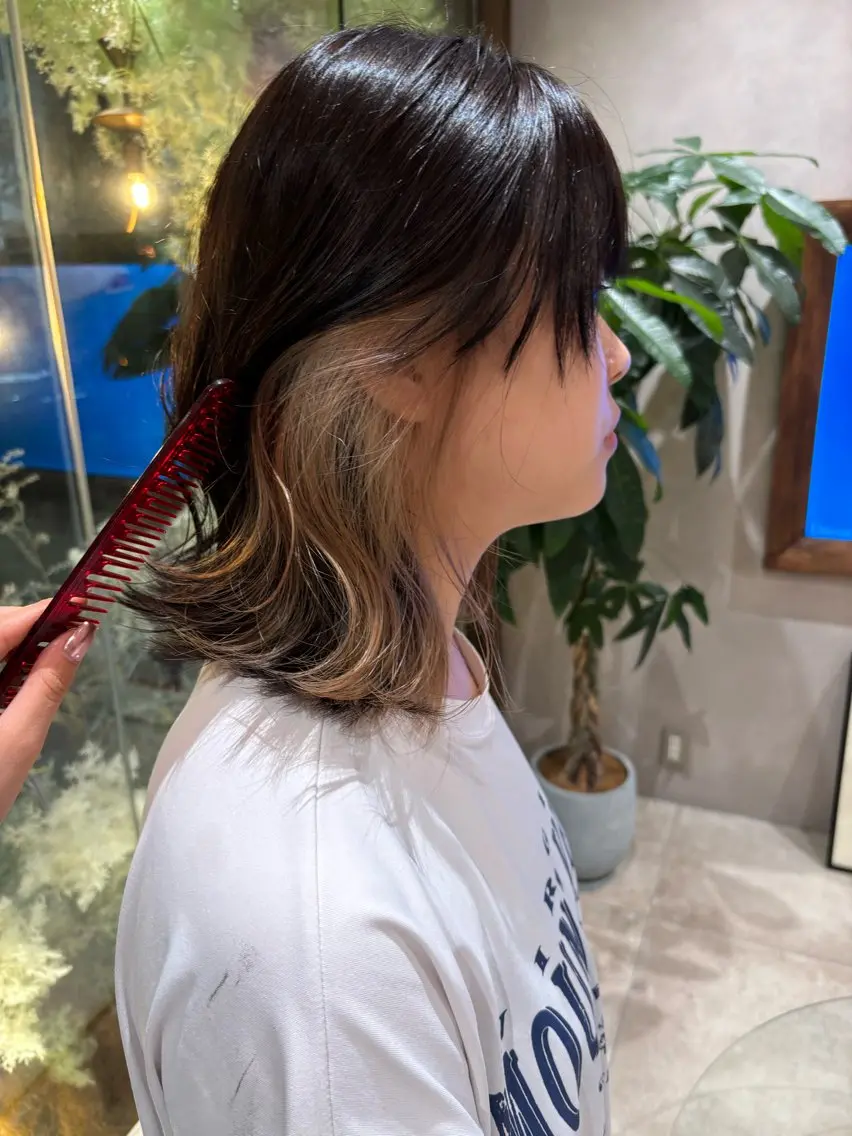 ショート カラー ベージュカラー インナーカラー ミルクティーベージュ 似合わせボブ&ショー ト/🪽nodokaのヘアスタイル