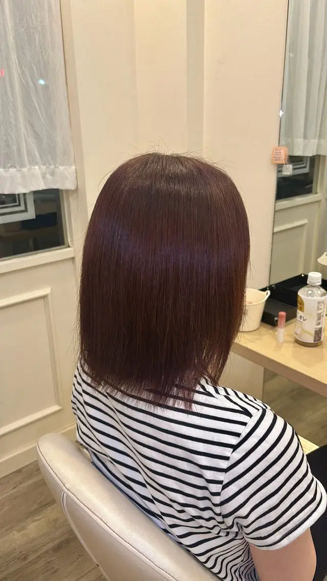 カラー 黒髪 ブラウンカラー カシス 🎀南田 晴香🎀のヘアスタイル