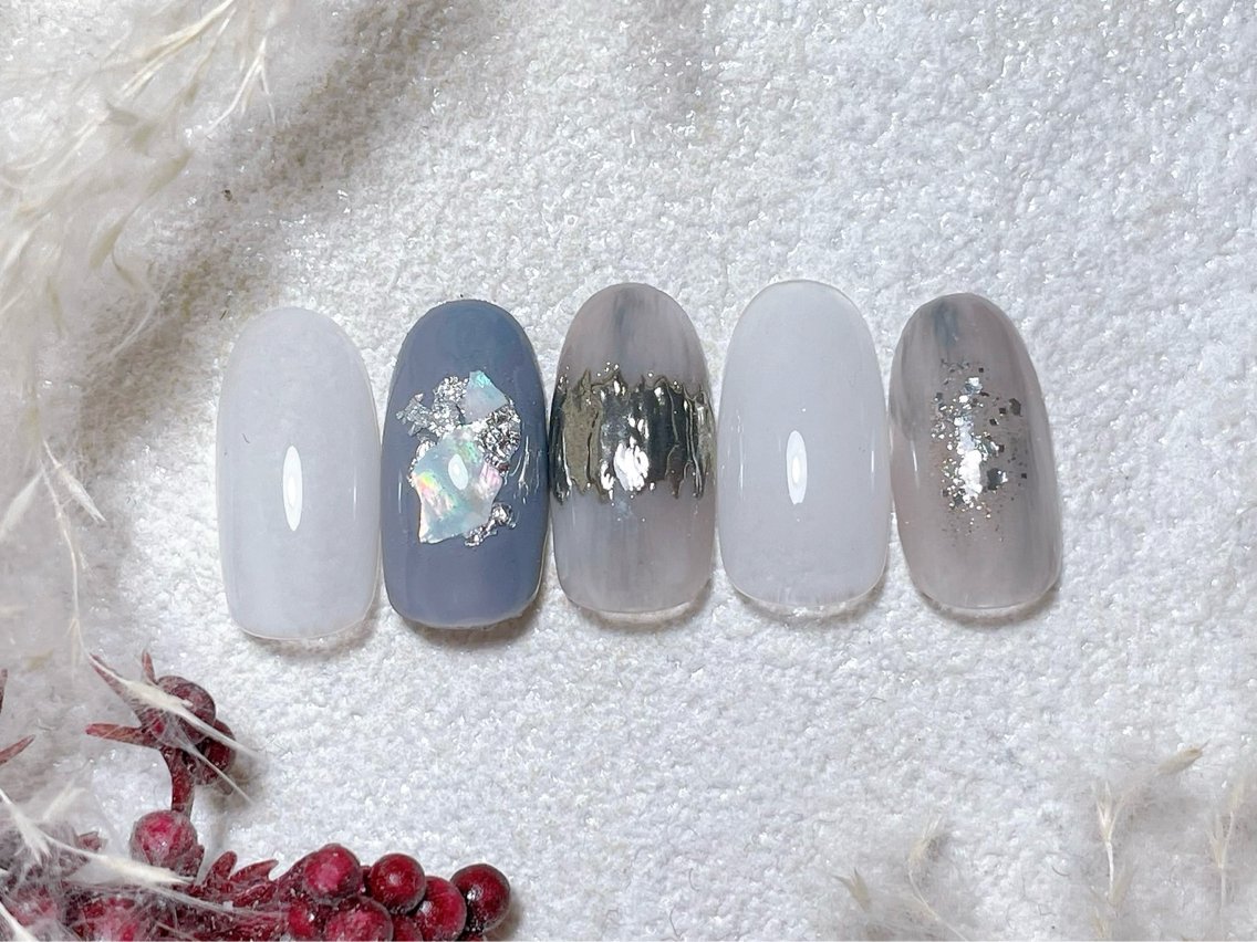 ネイル アニマル柄 オーロラネイル フットネイル フレンチネイル ジェルネイル ハンドネイル kiki nail たまプラーザのネイルデザイン