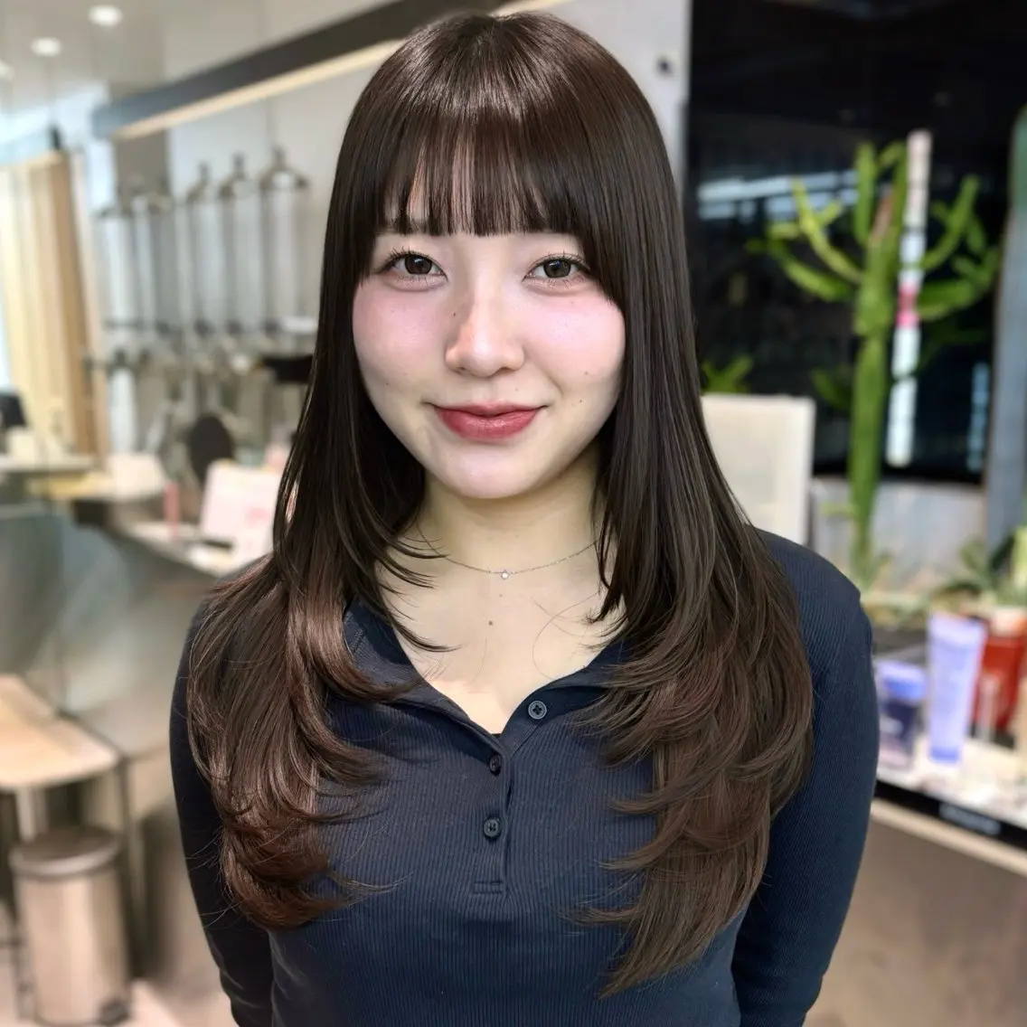 ロング カラー ブラウンカラー マロンブラウン ハイレイヤー レイヤーカット カット ヘアカラー トリートメント 韓国レイヤー🇰🇷 /縮毛矯正💎/月音のヘアスタイル