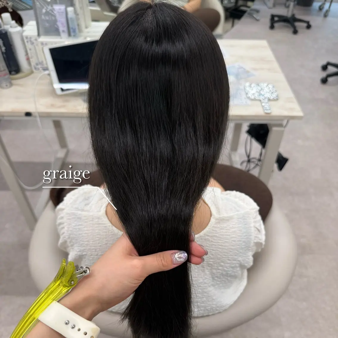 ロング カラー グレージュ 美髪矯正/ベージュ カラー🧸綾里のヘアスタイル
