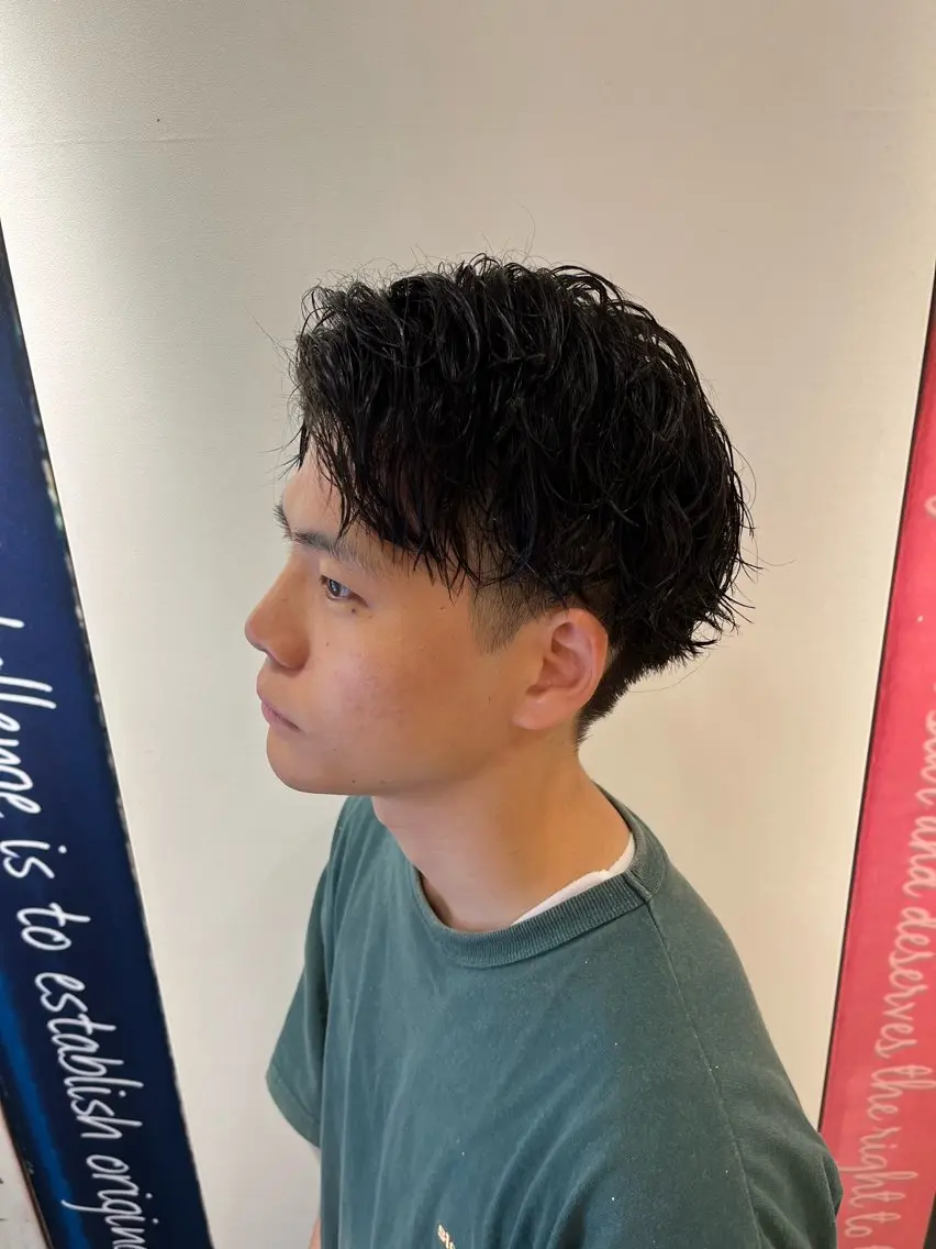 ショート パーマ メンズ カット パーマ 橋本 琉磨のヘアスタイル