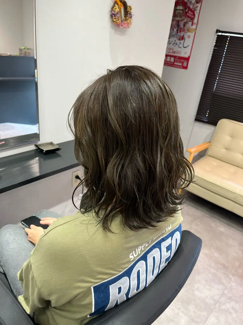 ミディアム カラー 庄内＊三国baron ANJUのヘアスタイル