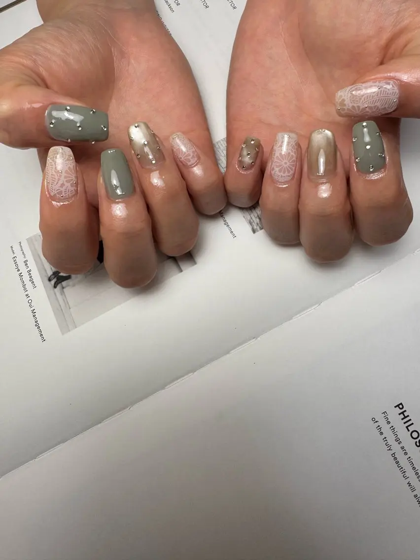 ネイル レース ハンドネイル 白日-hakubi nail-のネイルデザイン