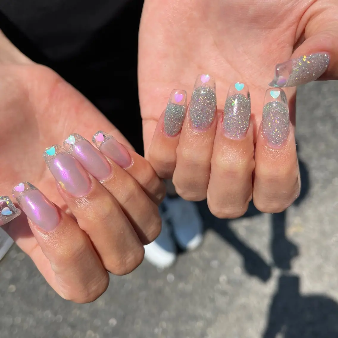 ネイル アートネイル オーロラネイル クリアネイル フレンチネイル #Amin nail salonのネイルデザイン