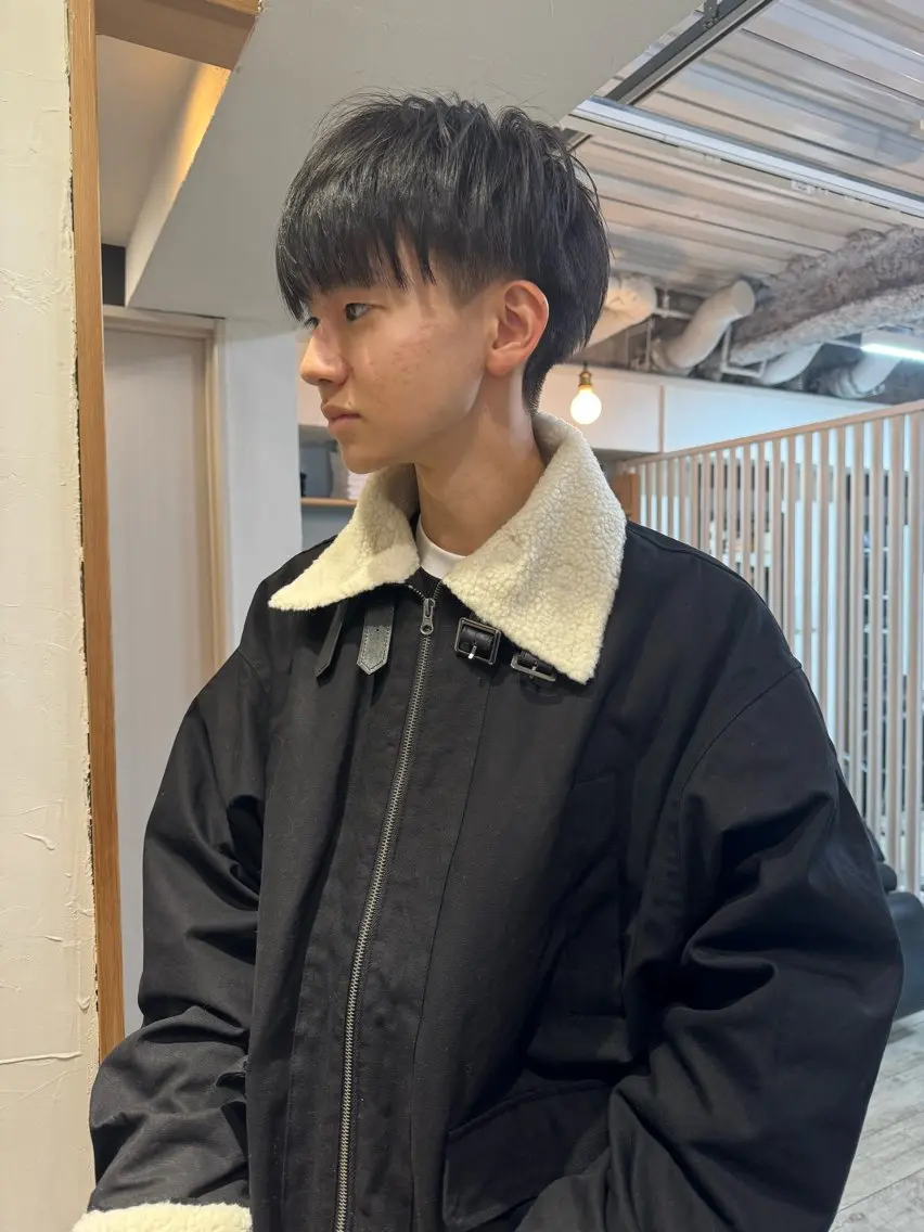 カラー パーマ メンズ アップバング センターパート マッシュ メンズパーマ スパイキーショート 【池袋/スパイキー ショート】ⓝⓘⓜⓤのヘアスタイル