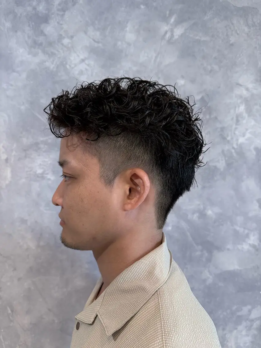 パーマ メンズ メンズパーマ メンズショート カット パーマ Mika/岡崎市 /メンズ/艶カラーのヘアスタイル