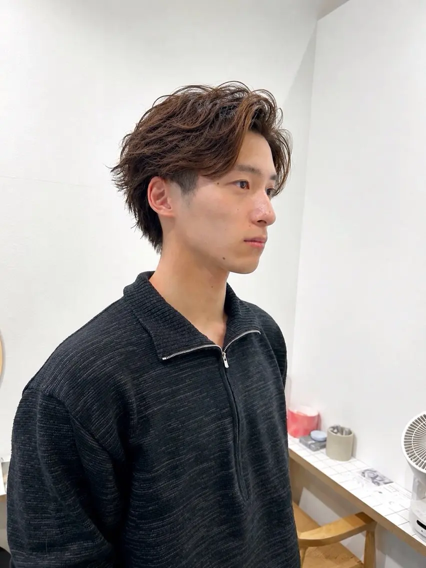 ショート カラー パーマ メンズ メンズショート ショートヘア カット パーマ keshiki 大名のヘアスタイル