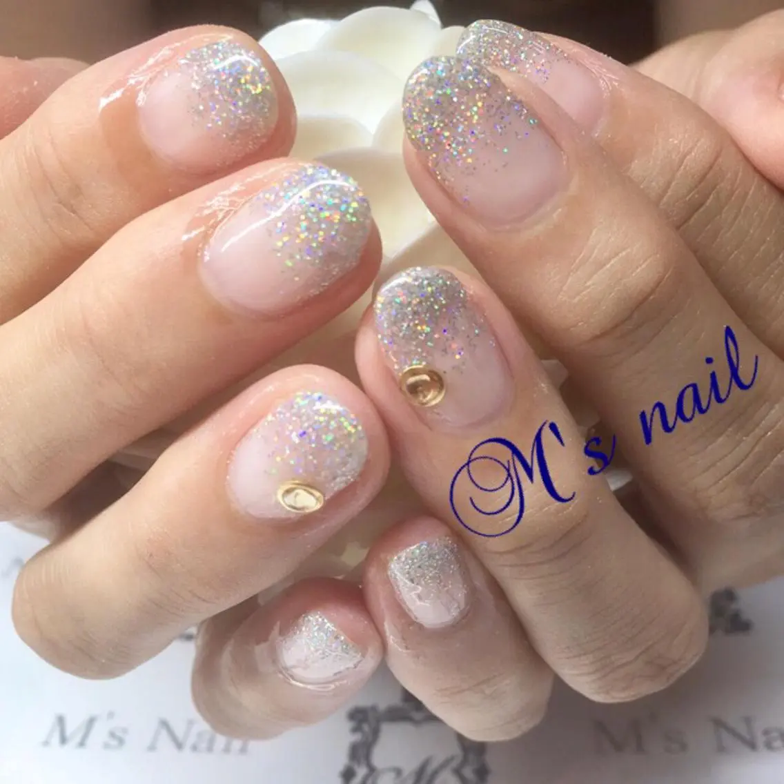 ネイル グラデーション ラメ(グリッター) ラメグラデーション M's nail ..高幡不動のネイルデザイン