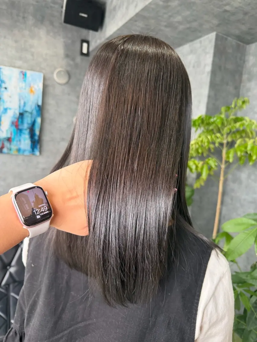 セミロング カラー glac 當田のヘアスタイル