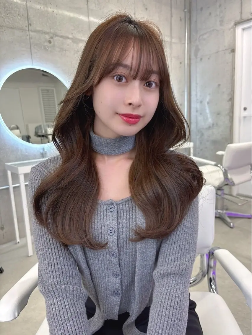 ロング カラー minori🤎 ナチュラル韓国ヘアのヘアスタイル