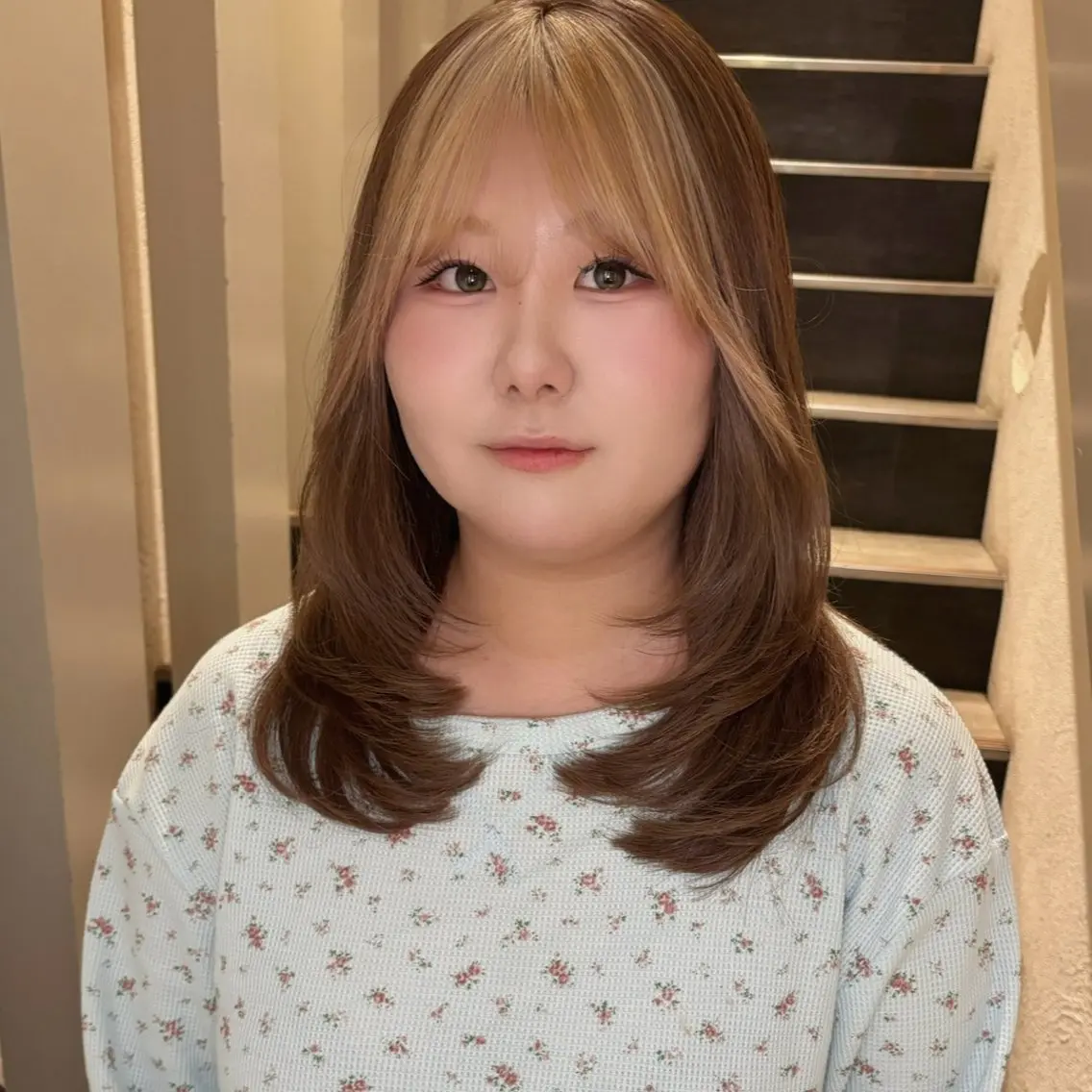セミロング カット ヘアカラー レイヤーカット⭐️ 桑原 日花理のヘアスタイル