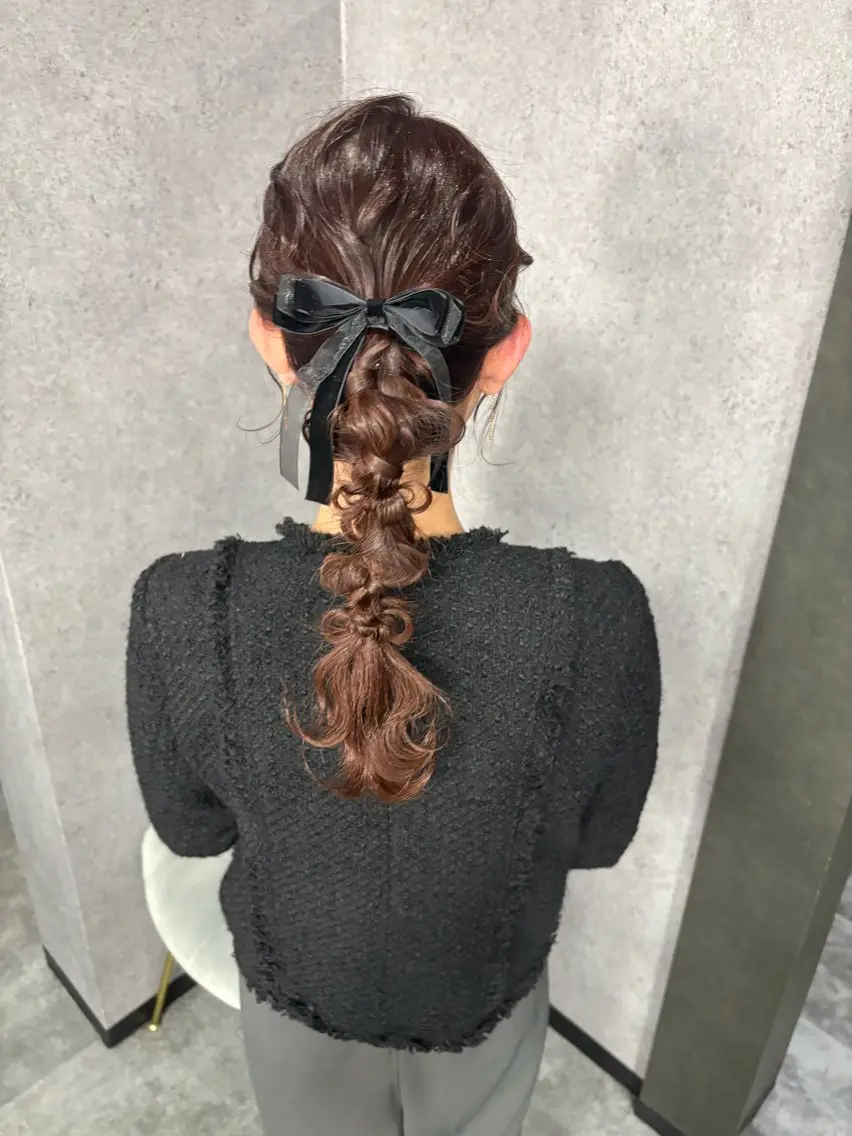 ロング ヘアアレンジ ヘアセット 森岡 紗羽のヘアスタイル