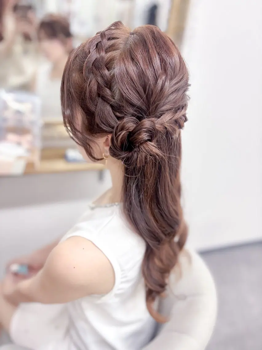セミロング ヘアアレンジ ヘアセット ⭐︎moe 【ヘアメイク🧸】のヘアスタイル