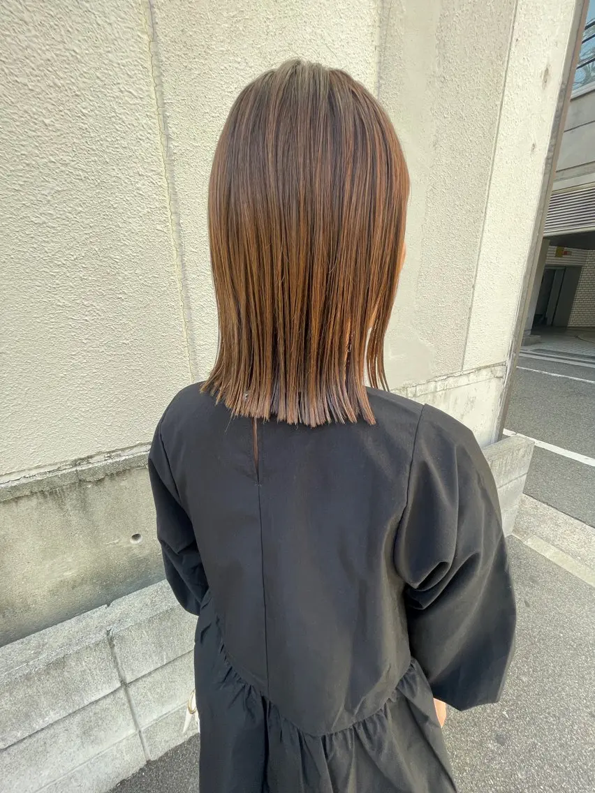 ミディアム カット ヘアカラー トリートメント ayane⭐️ボブ・ ショート・パーマのヘアスタイル