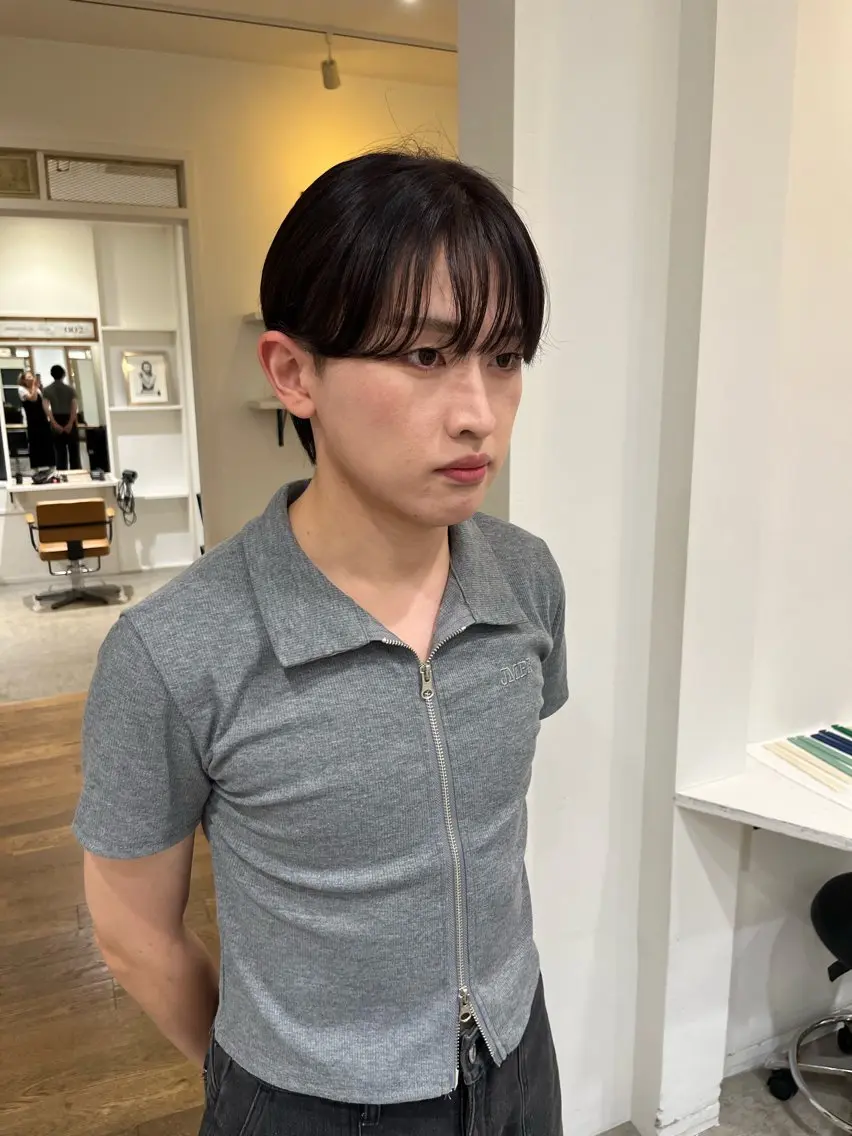 ショート カラー ヘアアレンジ 黒髪 ブリーチ ブルーカラー ブルーブラック 透明感カラー カット ヘアカラー トリートメント 無料カットモデル‪✨ ✂️Nanami🌷のヘアスタイル