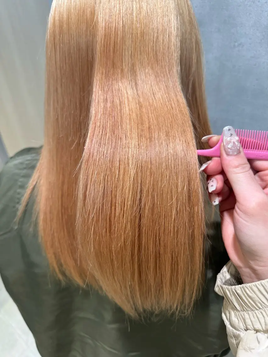 カラー ベージュカラー オレンジ オレンジベージュ ヘアカラー ANKHCROSS Hiyori💙のヘアスタイル