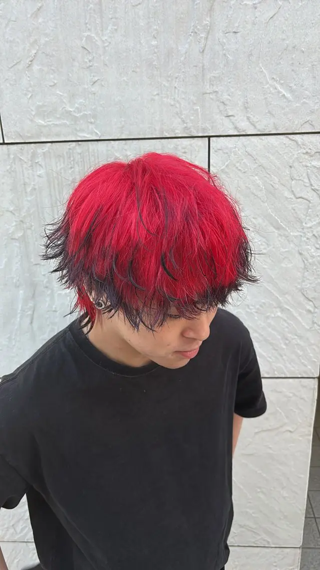 カラー ヘアカラー メンズハイトーン 北斗💍レイヤーのヘアスタイル