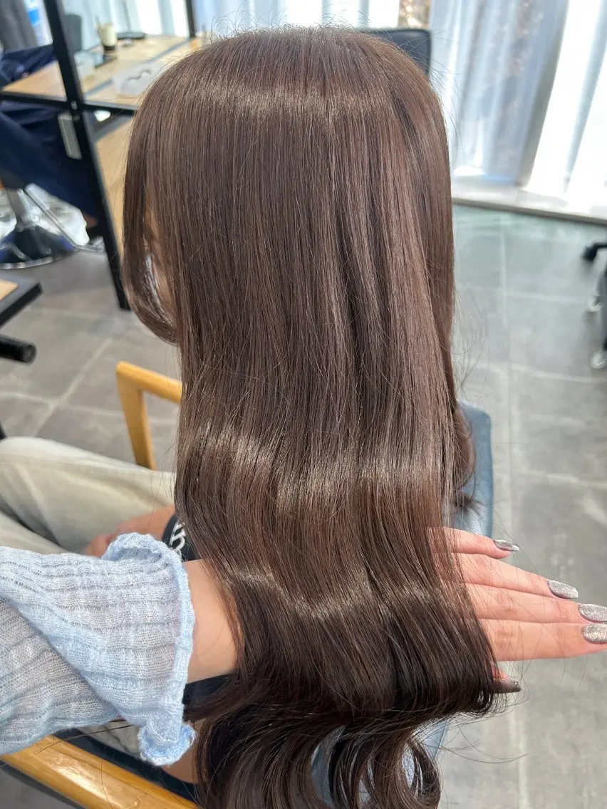 ロング カラー カット ヘアカラー トリートメント newi梅田🫧韓国 ヘア🫧sakiのヘアスタイル