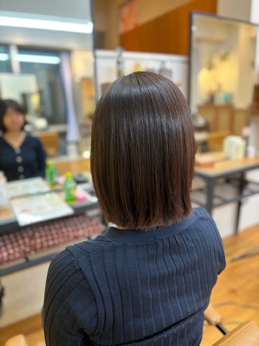 ミディアム ボブレイヤー ボブ レイヤーカット 酸性ストレート カネコ ナナミのヘアスタイル