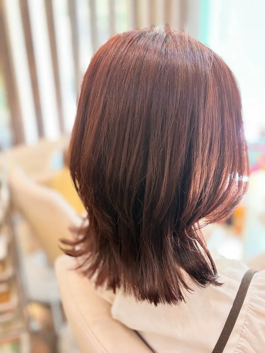 ミディアム カット ヘアカラー トリートメント 🎀髪質改善🎀 Olive南森町のヘアスタイル
