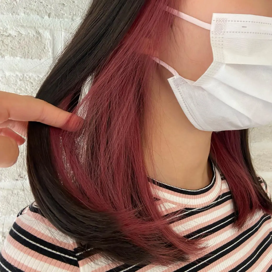 ロング カラー ヘアアレンジ ブリーチ ピンクカラー 北岡 慶子 大宮駅西口徒歩3分のヘアスタイル