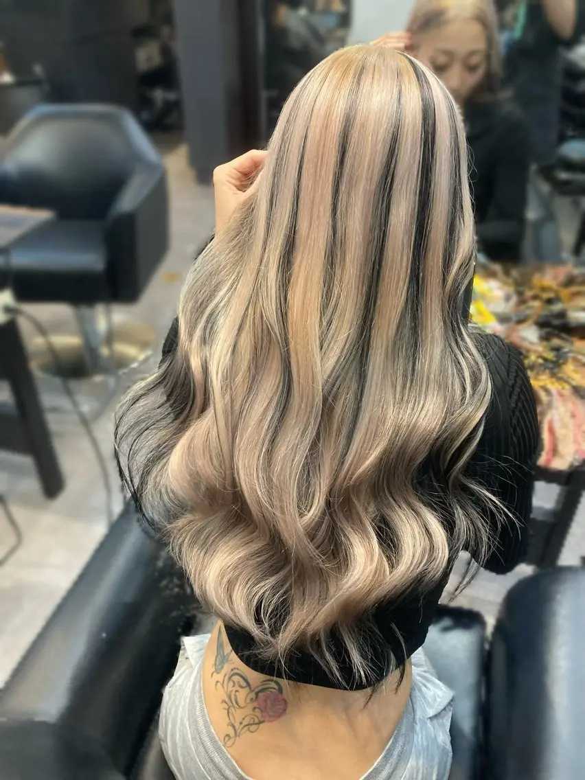 ロング カラー ヘアカラー エクステ ✨最安値✨エクステ カラー🌼つきな🌼のヘアスタイル