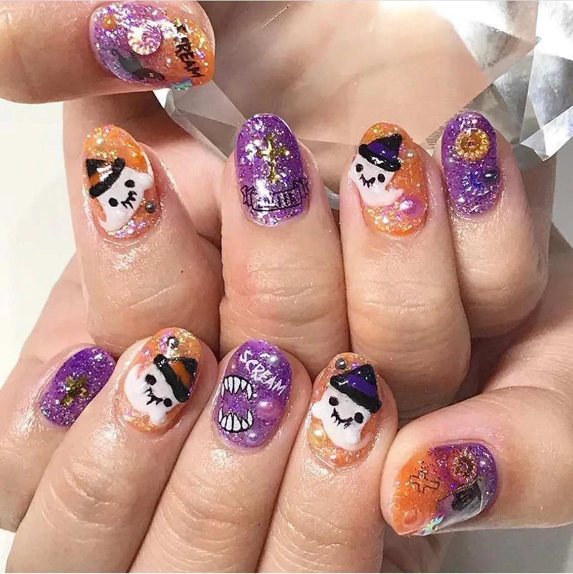 ネイル 渋谷／チップ長さ出し 👑アプレgel-xのネイルデザイン