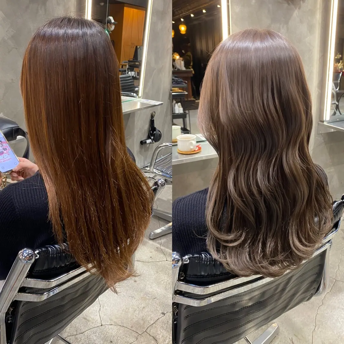 ロング カラー ベージュカラー ブリーチ ショコラベージュ ダブルカラー ブリーチなしカラー カット ヘアカラー 透明感カラー🌿 グレージュ🐺陽介のヘアスタイル
