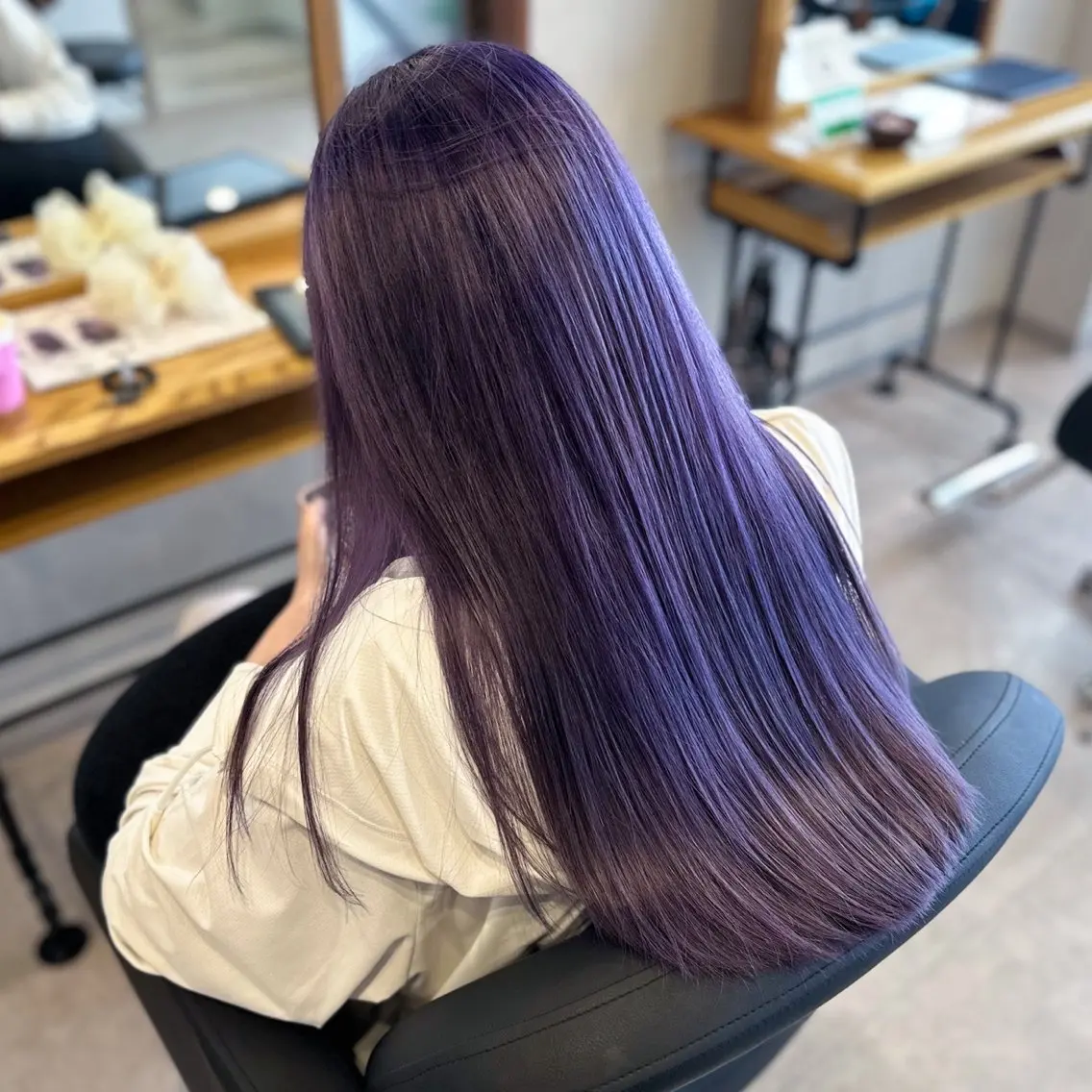 ロング カラー パープルカラー バイオレットカラー カット ヘアカラー トリートメント 《髪質改善・縮毛矯正 /ブリーチ》坂本爽のヘアスタイル