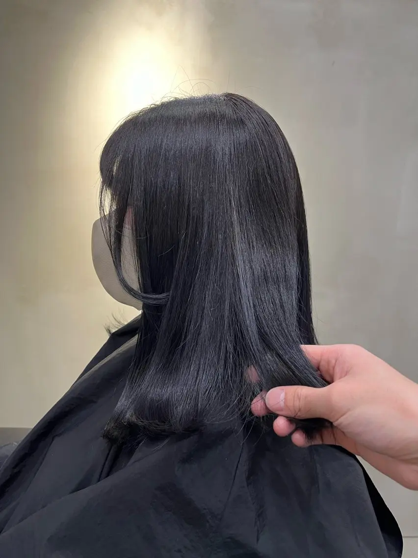 ミディアム カラー ネイビーカラー パープルカラー ヘアカラー 中園康 /カラー/ブリーチのヘアスタイル