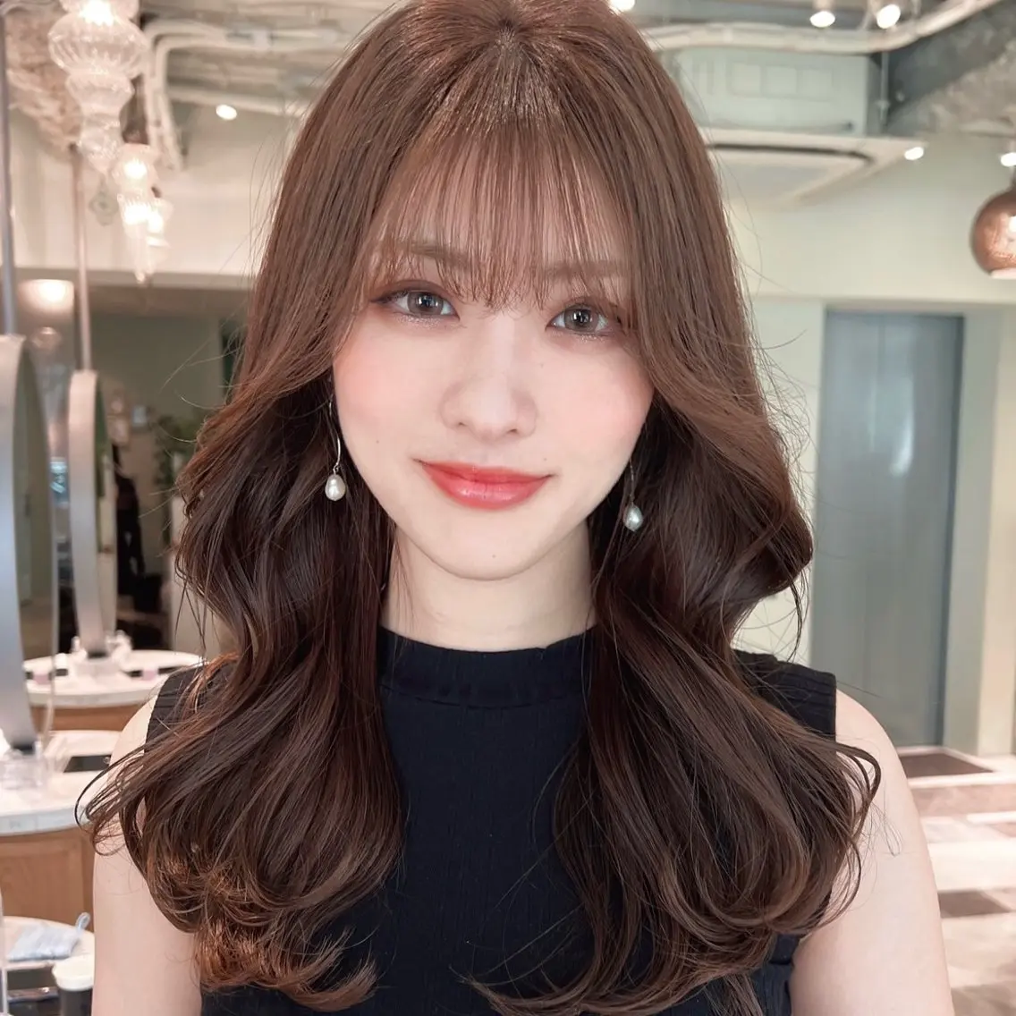 セミロング カラー 似合わせカット カット ヘアカラー トリートメント レイヤー/髪質改善 Lond ambreのヘアスタイル